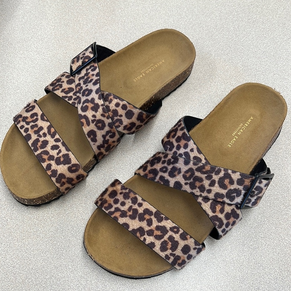 American Eagle Leopard Print Sandals